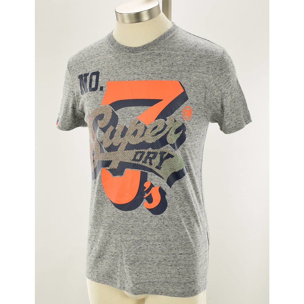 SUPERDRY Chrome Gray SUPER 7 Midweight Tee SMALL